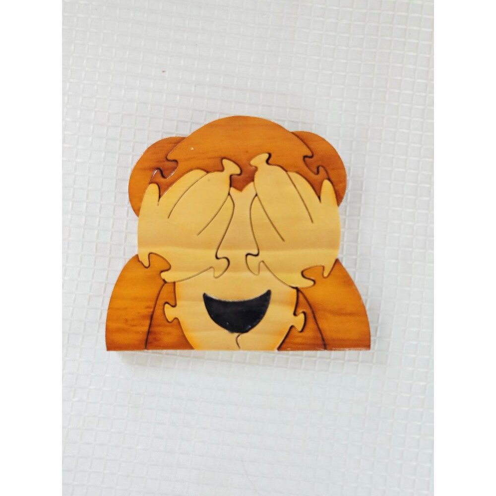 3/$35💓 Vintage Wooden Monkey Puzzle | Classic Interlocking Brain Teaser